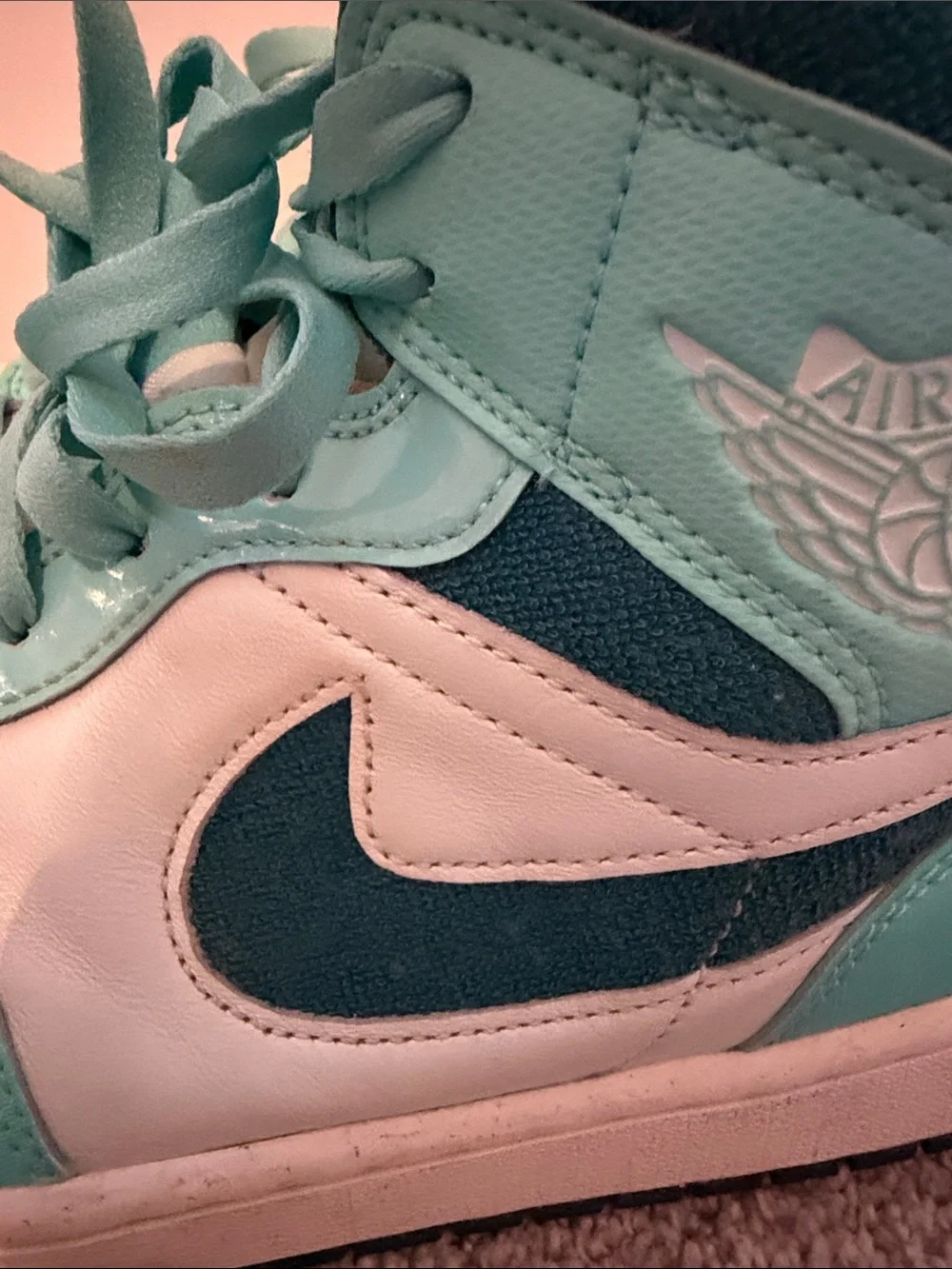 Jordan Women’s High Top Sneakers - Teal & White